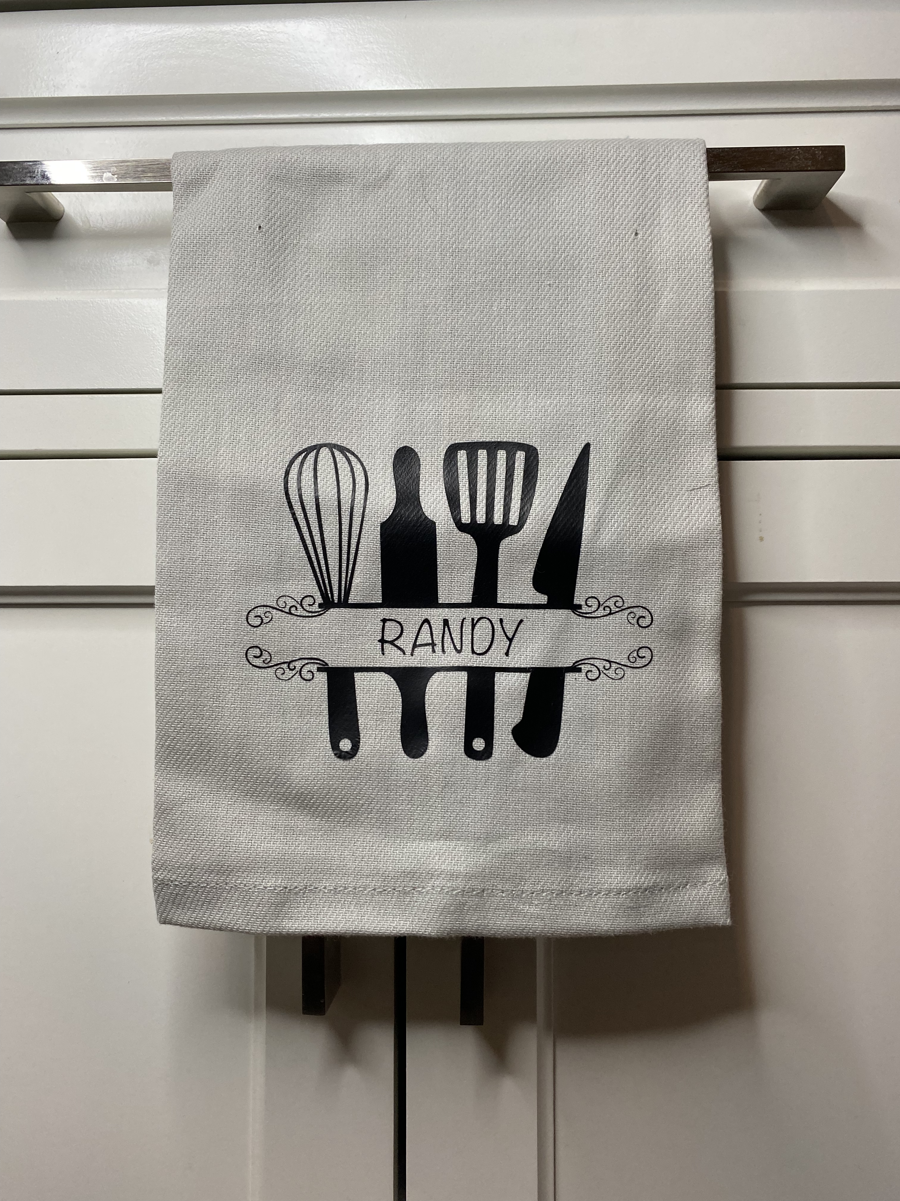 Personalized Flour Sack Kitchen Towels, Custom Monogrammed Tea